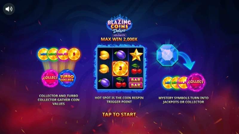 Blazing Coins Deluxe main menu